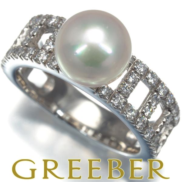 MIKIMOTO ミキモト リング パール 真珠 8.2mm ダイヤ ダイヤモンド 9号  