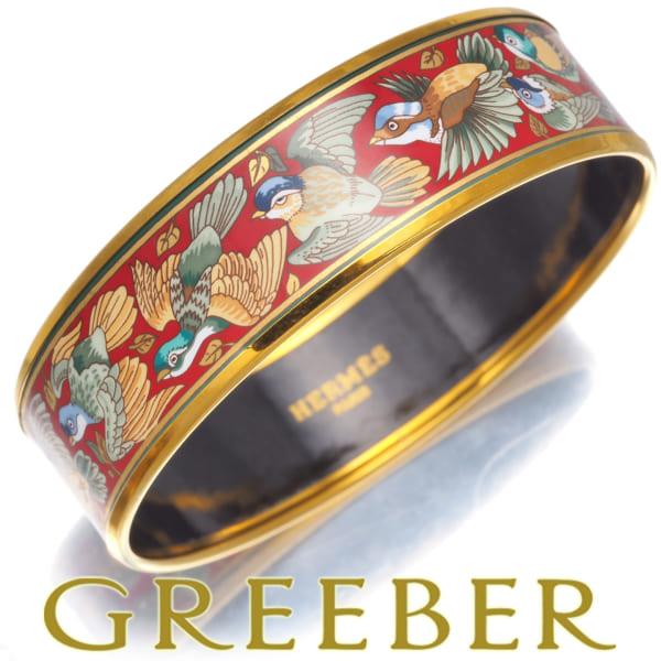 HERMES（エルメス） ブレスレット エマイユ 鳥 GM バングル 箱BLJ