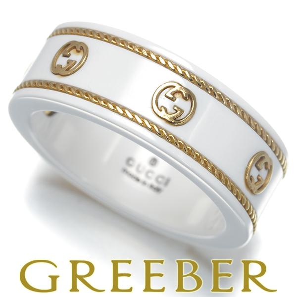 GUCCI ジルコニア K18 リング 10号 GUCCI（グッチ） リング アイコン 10号 K18YG/ホワイトジルコニア 指輪