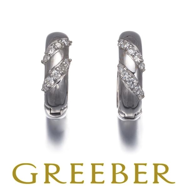 ダイヤ ダイヤモンド 0.15ct フープ ピアス K18WG GENJ : グリーバー
