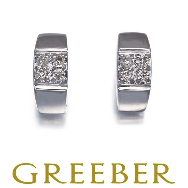 ダイヤ ダイヤモンド 0.05ct/0.05ct ピアス K18WG GENJ : グリーバー
