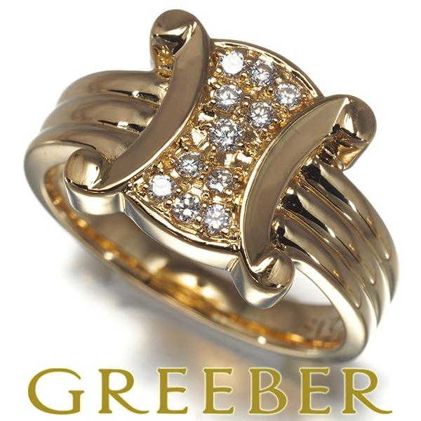 CELINE セリーヌ チェーンリング K18YG ダイヤモンド CELINE（セリーヌ） リング ダイヤ ダイヤモンド 0.68ct 透かし 12号