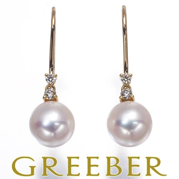 MIKIMOTO ミキモトピアス　ダイヤ揺れるパールK18チェーン調節可能 MIKIMOTO（ミキモト） ピアス パール 真珠 7.5mm ダイヤ ダイヤモンド