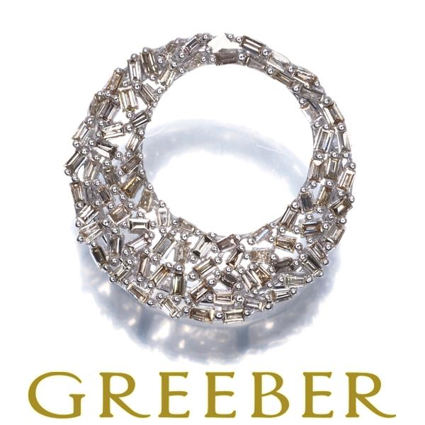 ダイヤ ダイヤモンド 0.55ct テーパーカット サークル ペンダント 
