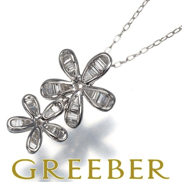 ダイヤ ダイヤモンド 0.25ct フラワー テーパーカット ネックレス 