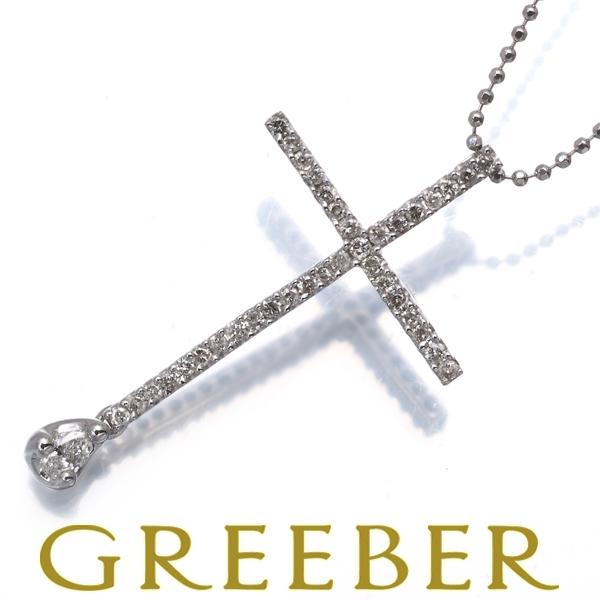 ダイヤ ダイヤモンド 0.40ct クロス ペアシェイプカット ネックレス 