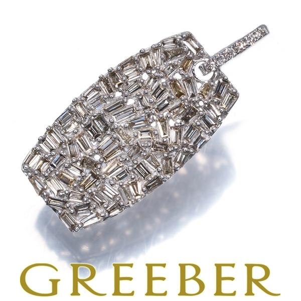 ブラウン ダイヤ ダイヤモンド 0.80ct テーパーカット ペンダント 