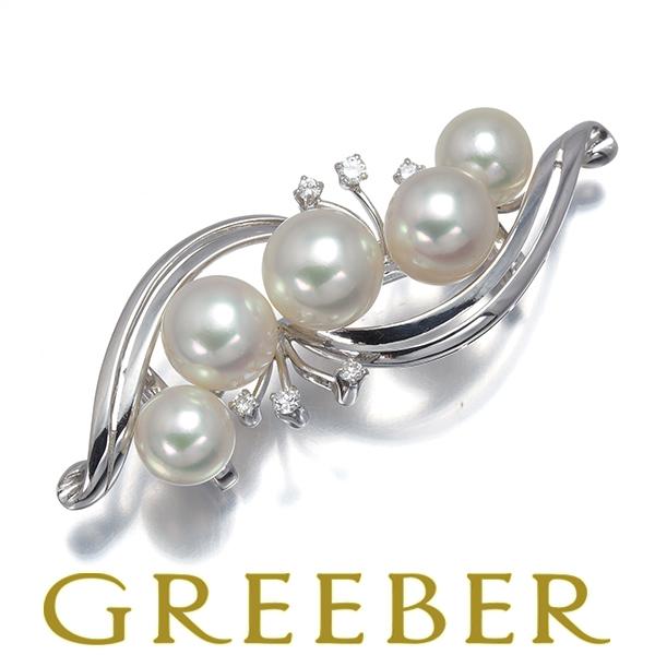 MIKIMOTO（ミキモト） 帯留め パール 真珠 6.3-7.9mm ダイヤ 