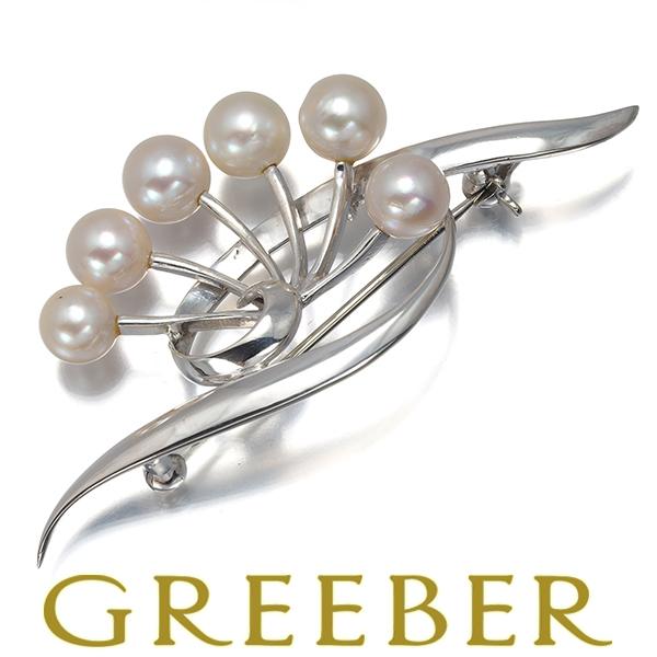 MIKIMOTO（ミキモト） ブローチ パール 真珠 5.6-6.3mm リーフ