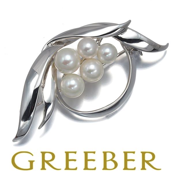 MIKIMOTO（ミキモト） ブローチ パール 真珠 5.1-6.2mm リーフ
