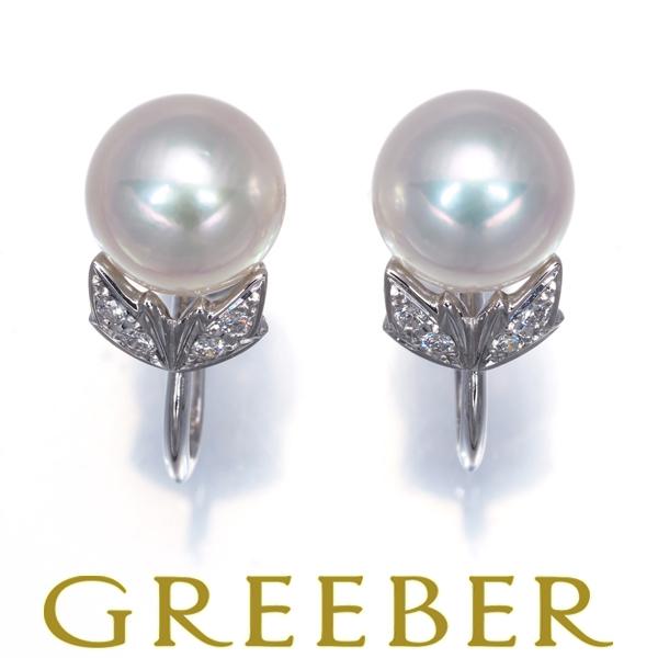 【超美品】ミキモトパールイヤリング8.4mm7号pt950 MIKIMOTO（ミキモト） イヤリング パール 真珠 8.4mm ダイヤ