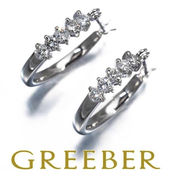 PT 0.30カラット　ダイヤモンド ピアス ダイヤ ダイヤ ダイヤモンド 0.30ct フープ ピアス Pt GENJ : グリーバー