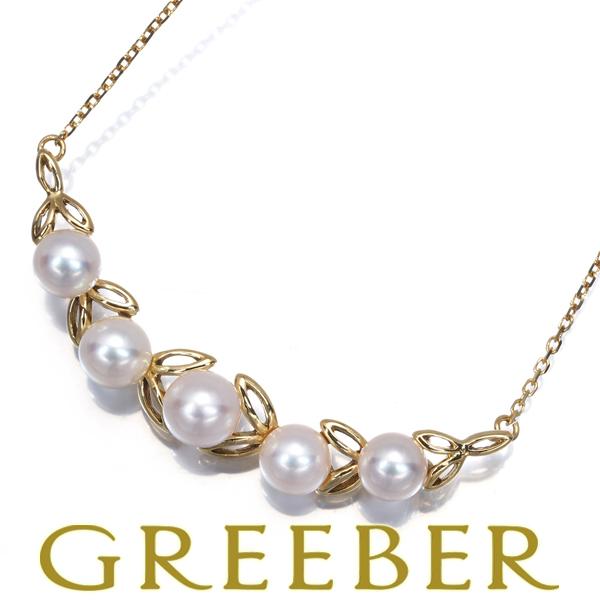 MIKIMOTO（ミキモト） ネックレス パール 真珠 5.5-6.2mm リーフ K18YG