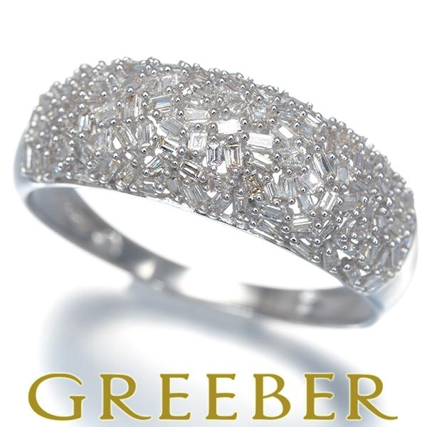 ダイヤ ダイヤモンド 0.50ct テーパーバゲットカット パヴェ リング 