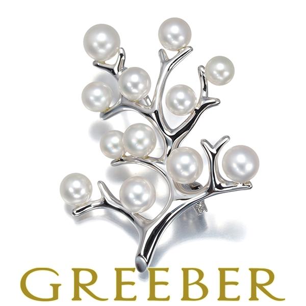 ✨最終値下げ✨ ⑲ MIKIMOTO ミキモト パール 真珠 ブローチ リーフ MIKIMOTO（ミキモト） ブローチ パール 真珠 4.0-5.2mm 幸福の木