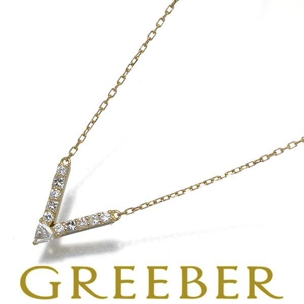 AHKAH アーカーネックレス Ｖダイヤモンド0.12ct k18YG AHKAH（アーカー） ネックレス ダイヤ ダイヤモンド 0.12ct Vチェーン