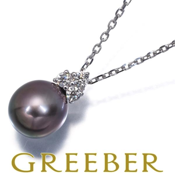 MIKIMOTO（ミキモト） ネックレス ブラック パール 真珠 8.7mm ダイヤ