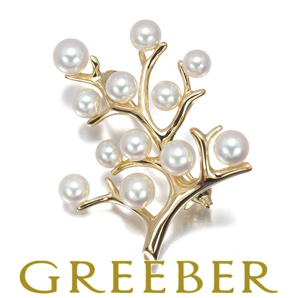 美品✨MIKIMOTO ミキモト パール　ブローチ　ネックレス　リーフ MIKIMOTO（ミキモト） ブローチ パール 真珠 4.0-5.0mm 幸福の木 K18YG