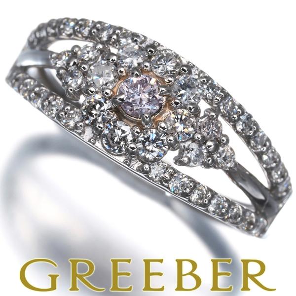 ピンク&クリア ダイヤ ダイヤモンド 0.079ct I1/0.56ct リング Pt950 