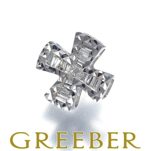 ダイヤ ダイヤモンド 0.20ct クロス 2種カット ペンダントトップ K18WG