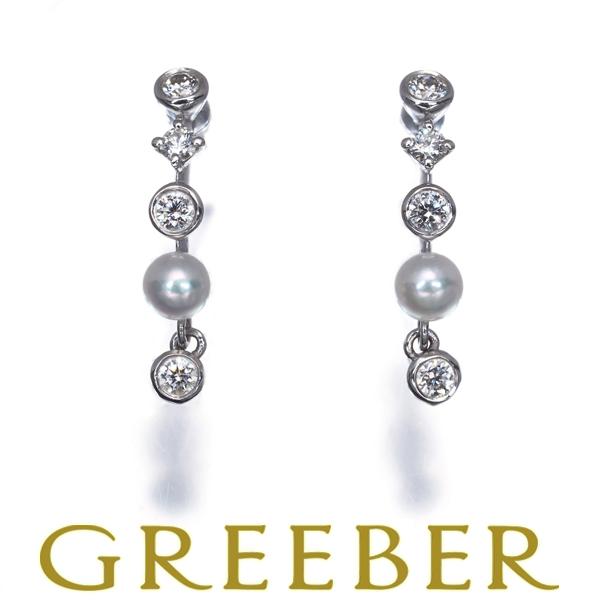 ミキモト k18 パール ダイヤモンド　ピアス 両耳用 MIKIMOTO（ミキモト） ピアス パール 真珠 3.3mm ダイヤ ダイヤモンド