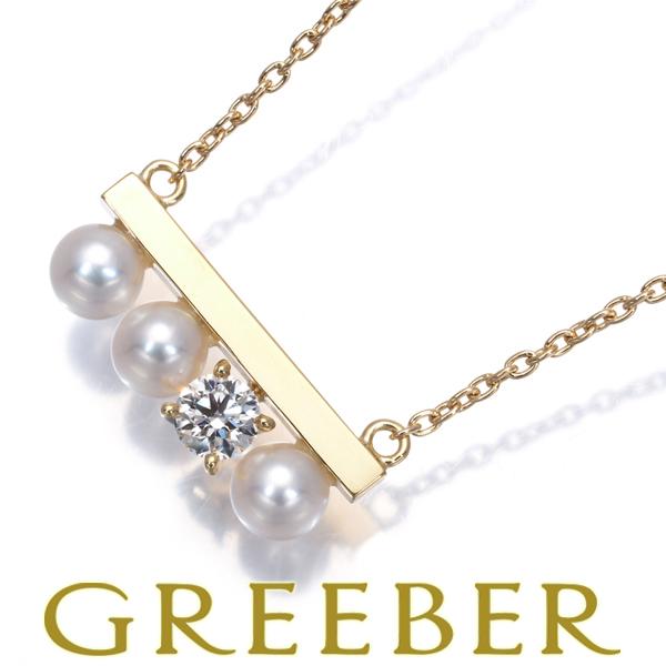 TASAKI タサキ ネックレス ベビー パール 真珠 3.7mm ダイヤ ダイヤモンド 0.13ct バランス プチ K18YG BLJ