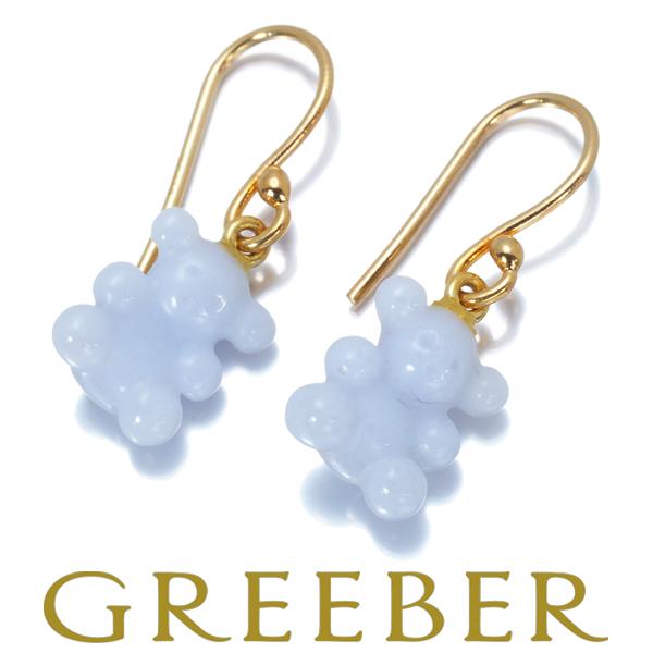 TOUS K18YG カルセドニー ピアス 熊 