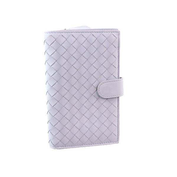 ボッテガ ヴェネタ イントレチャート 二つ折り財布 レザー ラベンダー  