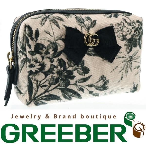 グッチ ハーバリウム コスメポーチ 化粧ポーチ 花柄 リボン ブラック オフホワイト Bsk Buyee Servicio De Proxy Japones Buyee Compra En Japon