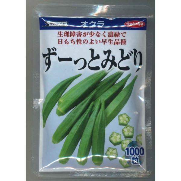 野菜種　オクラ　ずーっとみどり　生理障害が少なく濃緑で日もち性のよい早生品種種・苗・農業資材品揃え豊富！農家さん御用達のお店　グリーンロフトネモト