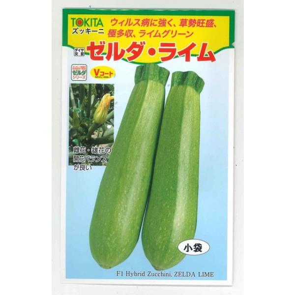 野菜種　ズッキーニ　ゼルダ・ライムウィルス病に強く、草勢旺盛、極多収、ライムグリーン種・苗・農業資材品揃え豊富！農家さん御用達のお店　グリーンロフトネモト