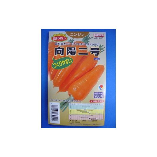野菜種　人参 向陽二号　ペレット種子草勢が強く晩抽・早太りで、良質・多収性に富んだ春・夏作兼用の五寸ニンジン。種・苗・農業資材品揃え豊富！農家さん御用達のお店　グリーンロフトネモト