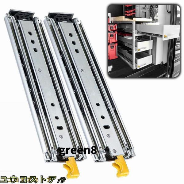 【高負荷ベアリング、長寿命】頑丈な引き出しスライドは、厚さ25mm、高密度、高強度、180kgの支持力を備えています。 100,000以上の開閉テストで耐久性があります。【引き出しスライドをロックして完全に伸ばす】ロック機能で引き出しをロッ...