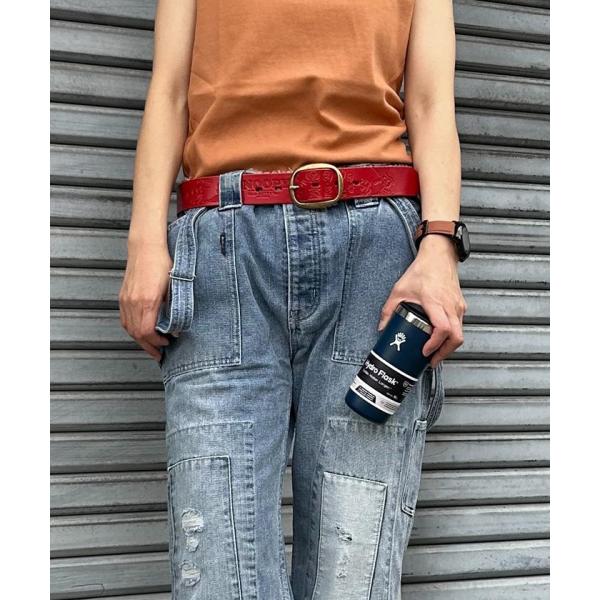 【日本製】スヌーピー 【SNOOPY】 Embossed Leather Belt