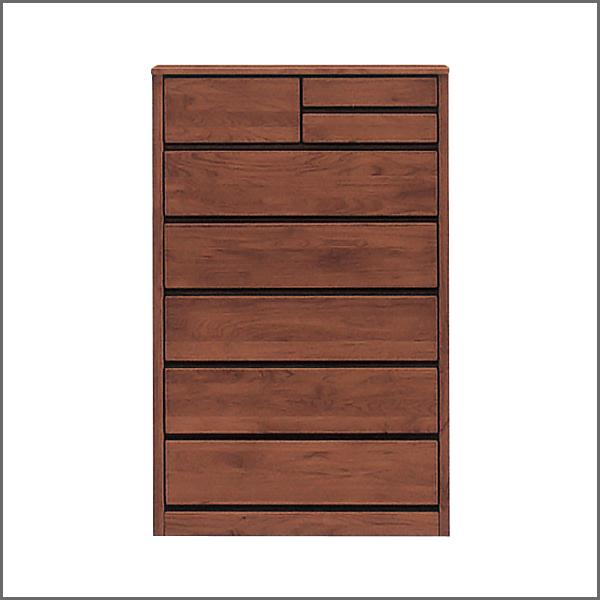チェスト ティアラ 幅80cm 6段 ブラウン 国産品 完成品 ハイチェスト 無料設置 ハイタイプ 自然塗装 おしゃれ 衣類収納 整理タンス フルオープンレール 木製 大