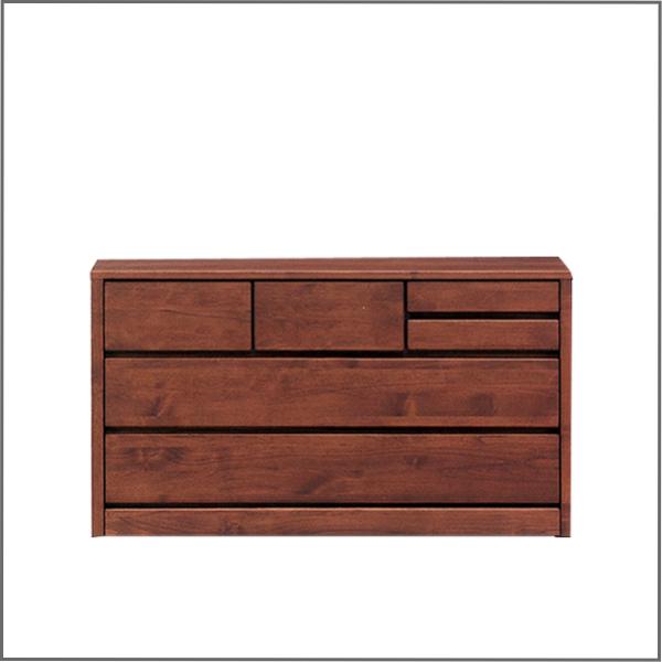 チェスト ティアラ 幅120cm 3段 ブラウン 国産品 完成品 おしゃれ ローチェスト ロータイプ 衣類収納 整理タンス レール付 木製 機能的 大川家具 自然塗装 シン