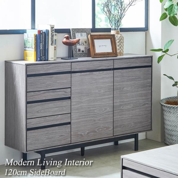 アンティーク　サイドボード　ブルーグレー　ホワイト キャビネット サイドボード 120cm 脚付き 木製 アンティークグレー