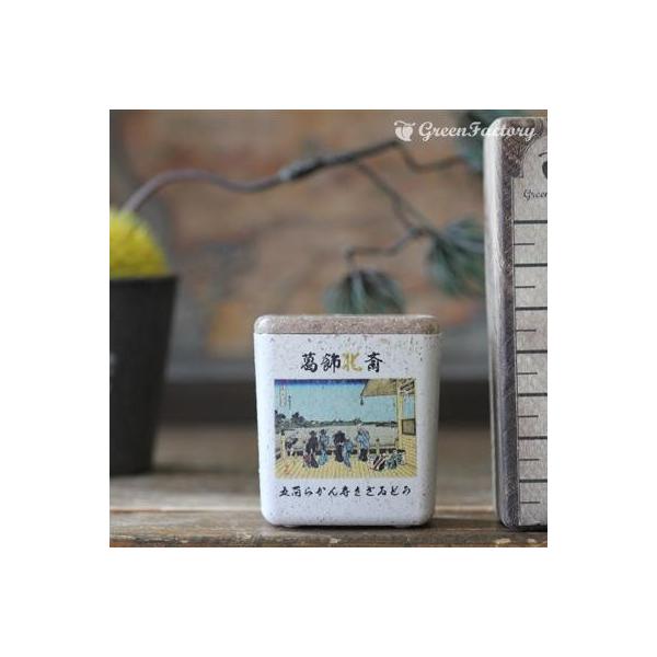 ■商品について小さな鉢に、浮世絵を転写しました。店頭に、または玄関、和室にと様々なシーンでご活用いただけます。サボテン、多肉はもちろん、ミニ盆栽やプリザーブドフラワーなどのアレンジに使っても可愛いですね。※キューブ（S）１個の価格です。■鉢...