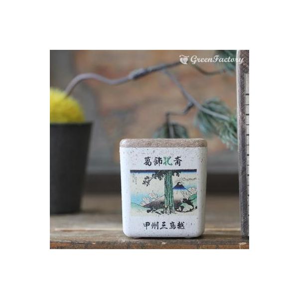 ■商品について小さな鉢に、浮世絵を転写しました。店頭に、または玄関、和室にと様々なシーンでご活用いただけます。サボテン、多肉はもちろん、ミニ盆栽やプリザーブドフラワーなどのアレンジに使っても可愛いですね。※キューブ（S）１個の価格です。■鉢...