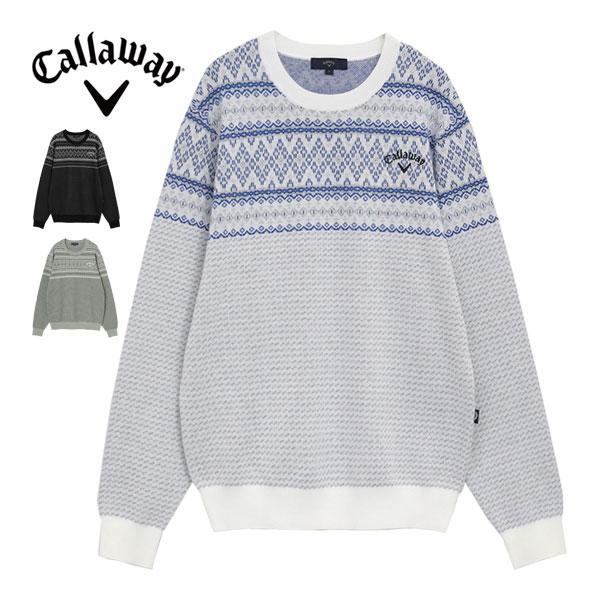 キャロウェイ ノルディック柄 クルーネック ニットセーター ゴルフ