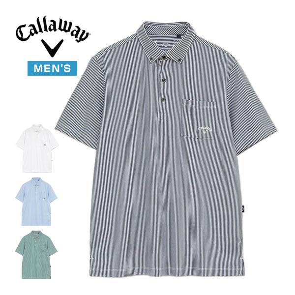 新品未使用‼️Callaway ストライプポロシャツ Callaway（キャロウェイ） ストライプジャカード ボタンダウン 半袖