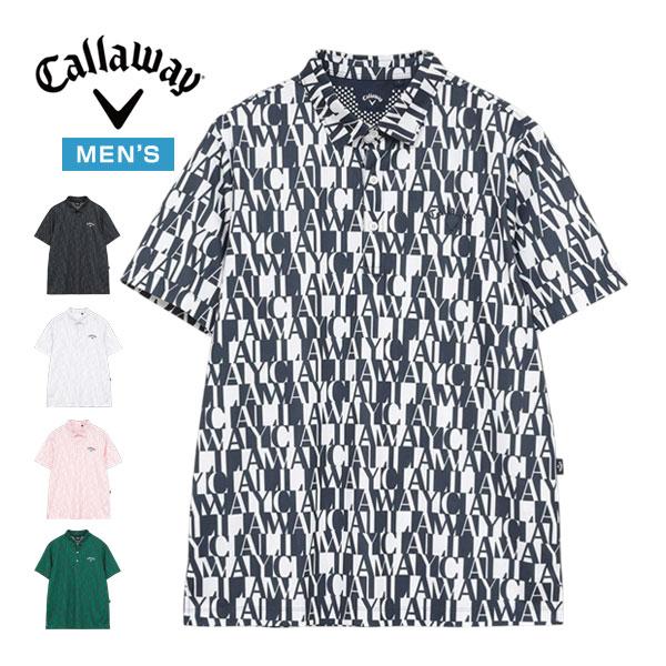 Callaway（キャロウェイ） ミニカノコ ロゴ総柄 半袖 ポロシャツ