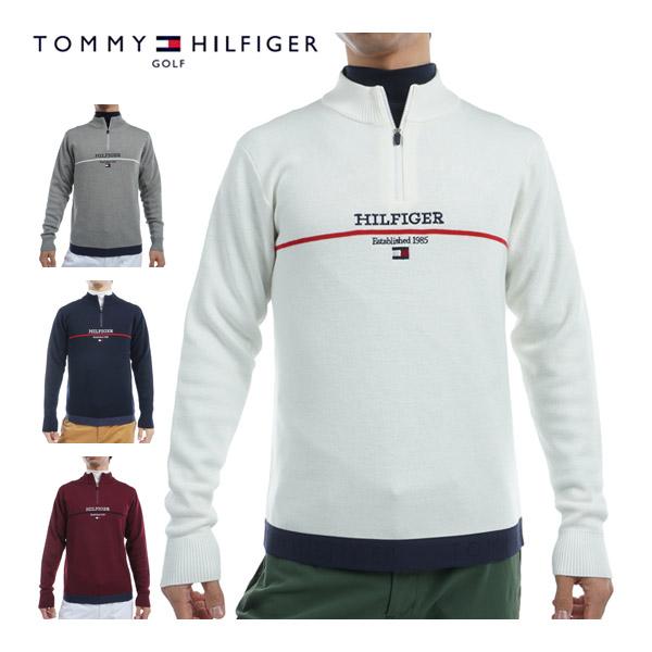 トミーヒルフィガー フロントロゴ　ハーフジップ　モックネック セーター ゴルフウェア メンズ 2024年秋冬モデル M-3L THMA472 TOMMY HILFIGER GOLF（トミー ヒルフィガー ゴルフ） トミー