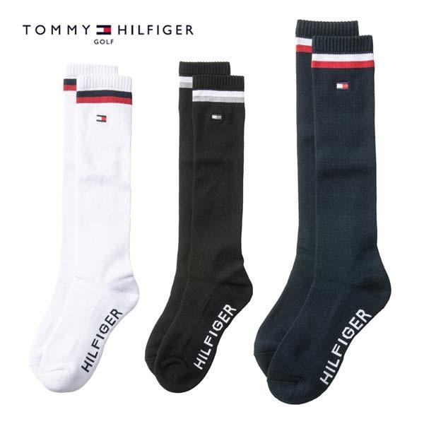 トミーヒルフィガー ゴルフウェアホワイト×ネイビー ソックス