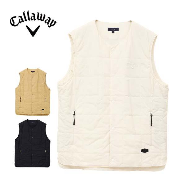 キャロウェイ ストレッチ ナイロンタフタ 中綿 ベスト ゴルフウェア メンズ 2024年秋冬モデル M-3L C24216101 Callaway（キャロウェイ） ストレッチ ナイロンタフタ 中綿 ベスト