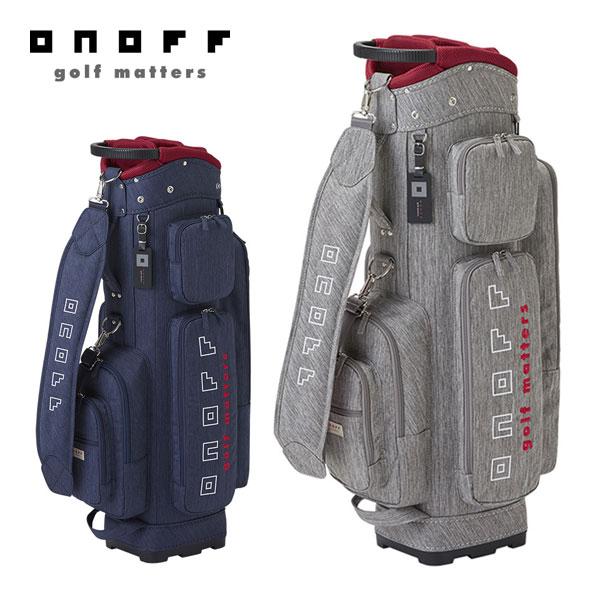 美品　ONOFF オノフ キャディバッグ 杢 （モク） グレー ONOFF（オノフ） 杢調 カート キャディバッグ OB0225 : ゴルフプラザ