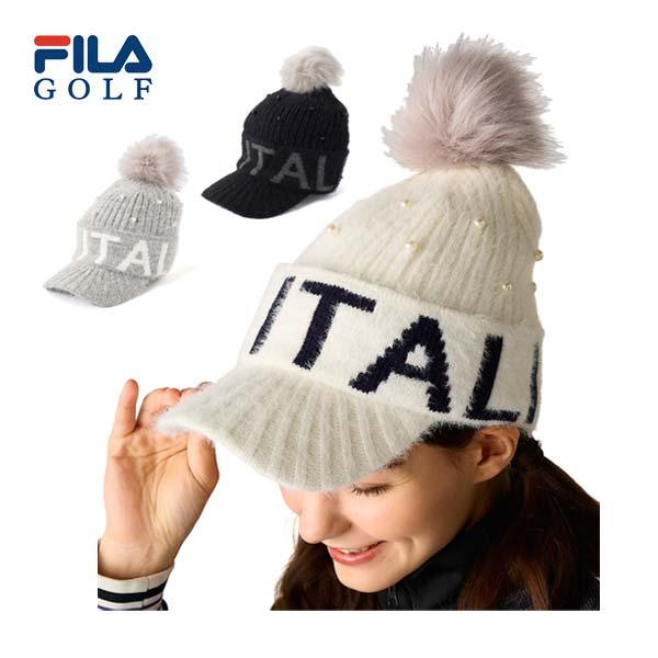 FILA GOLF ゴルフ オススメ おすすめ アパレル ゴルフ用品 ウエア 洋服 女性 レディースウェア ウィメンズ ヘッドウェア アクセサリー 小物 ニット 帽子 キャップ CAP ニット帽 つば ツバ ニットキャップ ウィンターアイテ...