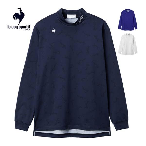 ルコックスポルティフ ゴルフ 総柄プリント 裏起毛 モックネック 長袖シャツ ウェア メンズ 2025年秋冬モデル M-3L LG5FLS51M le coq sportif GOLF（ルコックスポルティフ ゴルフ） ルコック