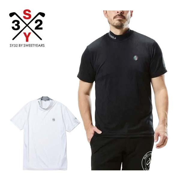 SY32ゴルフ SIDE MESH オリジナルジャガード モックネックシャツ SY32ゴルフ SIDE MESH オリジナルジャガード モックネックシャツ