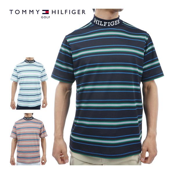 トミーヒルフィガー ゴルフ ウェア メンズ マルチボーダー モックネック 半袖シャツ THMA406 2024年春夏モデル M-XL TOMMY HILFIGER GOLF（トミー ヒルフィガー ゴルフ） トミー